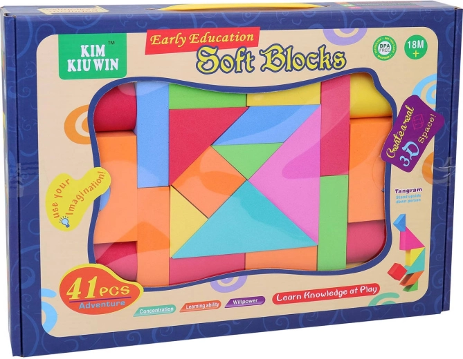 Colorful soft building blocks for the youngest - set of 41 pcs