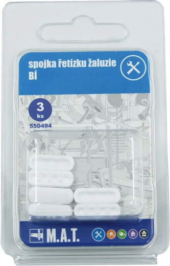 Съединител за верижка за щори, бял (3 бр.)