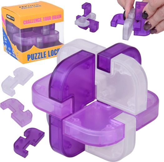 Логически 3D пъзел Puzzle Lock – лилаво кубче