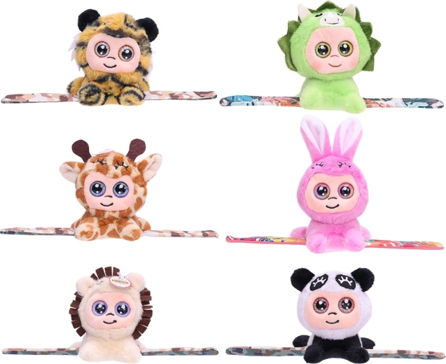 Plush slap bracelet with glowing eyes, ZOO edition - 1 piece