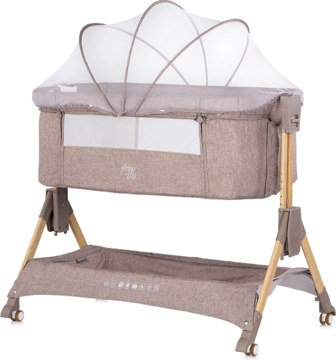 Chipolino SleepNFold 2-in-1 bedside crib with changing table, latte