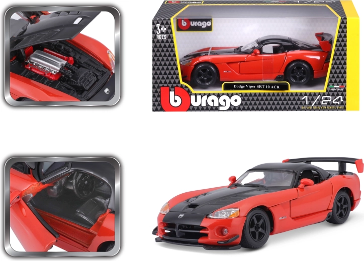 Bburago Dodge Viper SRT 10 ACR red-black car model 1:24