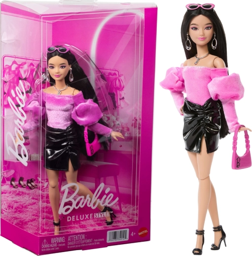 Mattel Barbie Deluxe Style модна кукла в розово и черно с аксесоари