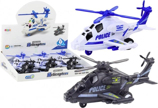 Police helicopter with friction drive, light and sound