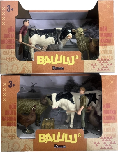 BALULU cow and farm animals playset with farmer - 1 piece