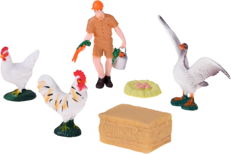 Birds and accessories for farm scenes