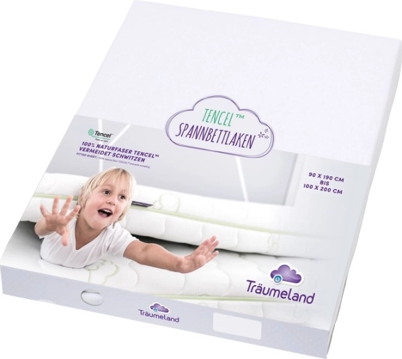 Träumeland fitted sheet for junior bed Tencel 90 × 200 cm white