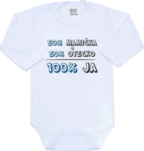 New Baby infant bodysuit 50% Mommy + 50% Daddy - 100% Me blue