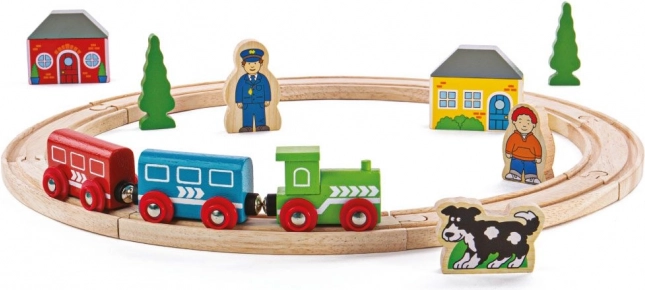 Bigjigs Rail моята първа дървена влакова писта 19 части