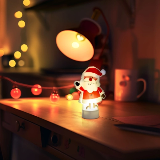 LED Christmas decoration Saint Nicholas with warm white battery-powered light