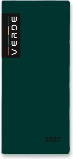 Verde Weekly Diary 2027, green, in a PVC cover