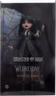 колекционерска кукла Wednesday Addams MONSTER HIGH в униформата на Nevermore