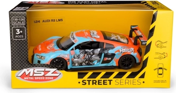 MSZ Audi R8 LMS WASA син модел автомобил в мащаб 1:24