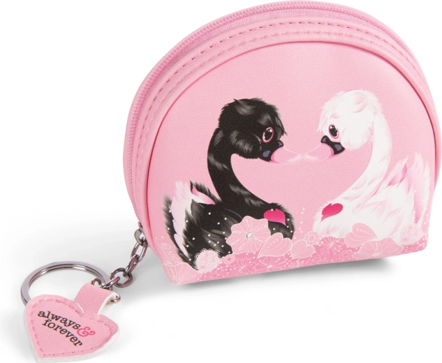 NICI pouch with key ring Love Swans Green