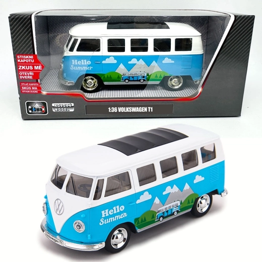 Метален модел Volkswagen T1 Bulli със светлини и звук, мащаб 1:30