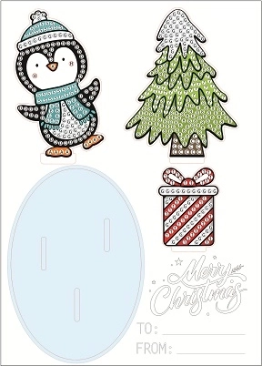 2Kids Toys diamond painting with stand Christmas penguin