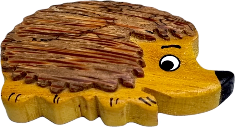 Wooden Hedgehog Magnet – Hand-Carved Decoration