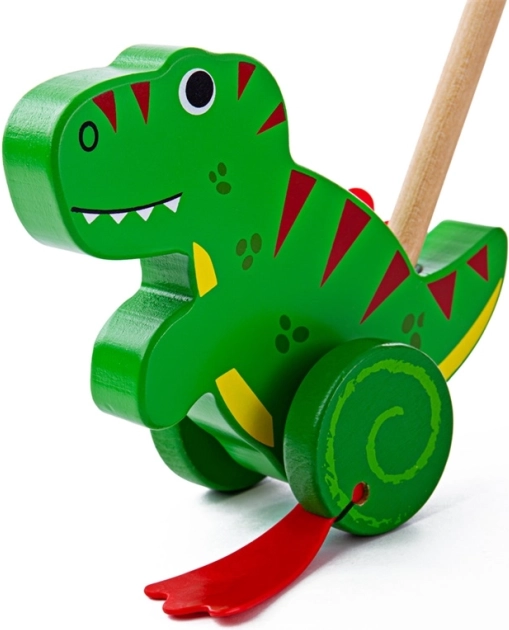 Bigjigs Baby дървен ездач T. rex
