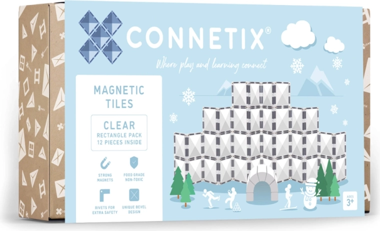 Set of Transparent Magnetic Rectangles - 12 Pieces