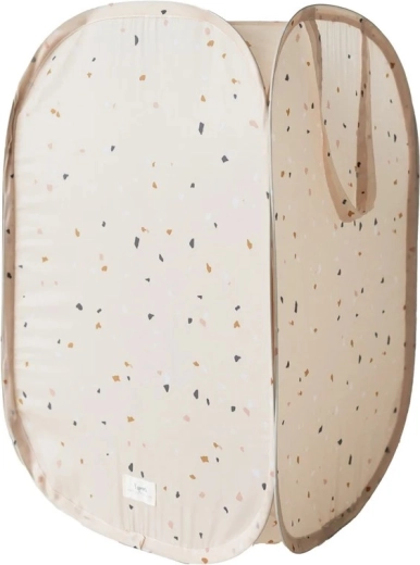 3 Sprouts foldable storage basket recycled terrazzo beige