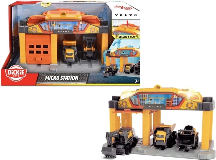 Dickie Toys VOLVO строителна станция с превозни средства и въртящ се кран