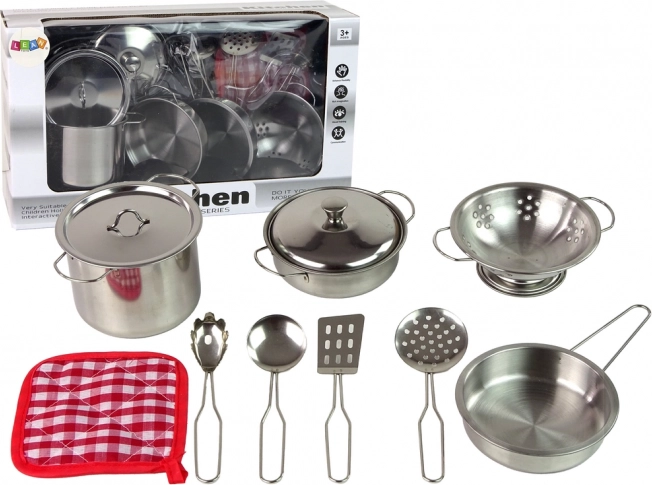Set of Pots and Kitchen Accessories for Children