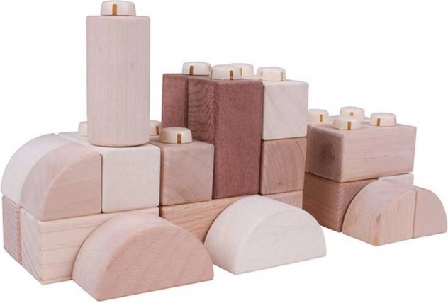 Natural wooden connector blocks 100 pcs in a box