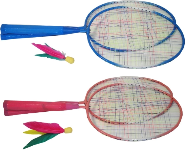 Kids' badminton set with feather shuttlecock