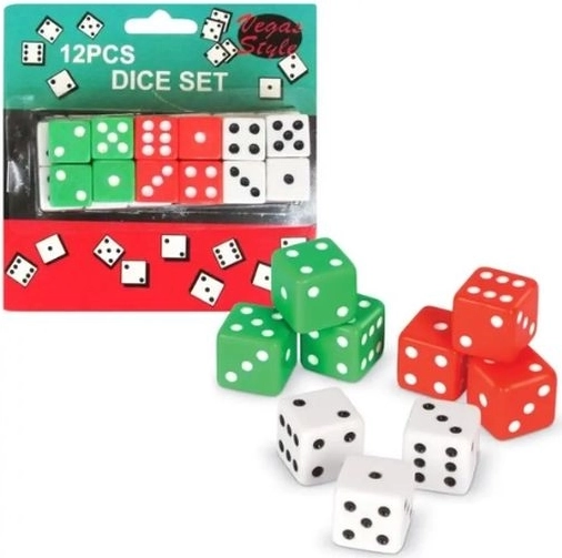 Цветни игрални зарове (12 бр.)