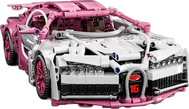 Pink Sports Car Building Set with 1,132 Pieces