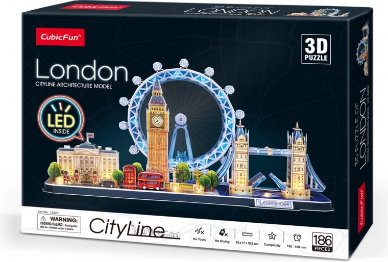 Light-up 3D Puzzle CityLine Panorama London, 186 Pieces