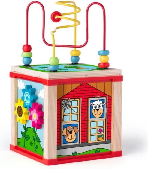 Wooden Activity Cube Little House