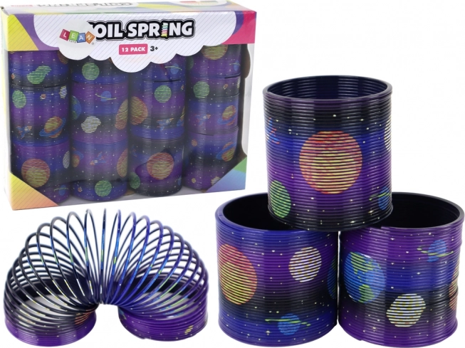 Iconic purple spring with planet motif 6 cm