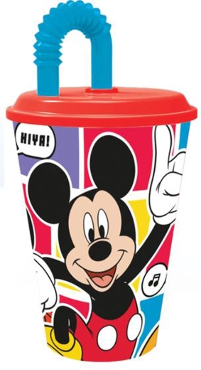 Детска чаша със сламка MICKEY 430 мл, пластмаса