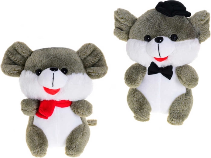 Plush baby mouse 20 cm sitting - 1 piece