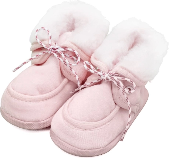Зимни пантофки за бебе New Baby, розови, 0–3 месеца