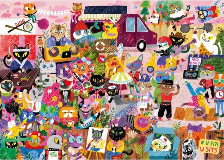 Magnolia puzzle cat crowd 1000 pieces