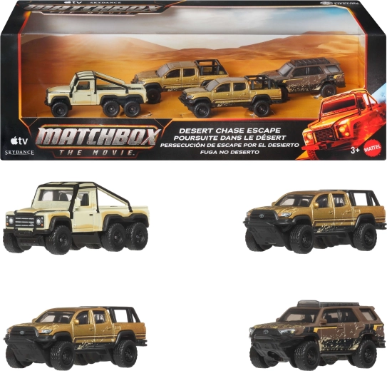 Matchbox The Movie Desert Chase Escape – комплект 4 превозни средства 1:64