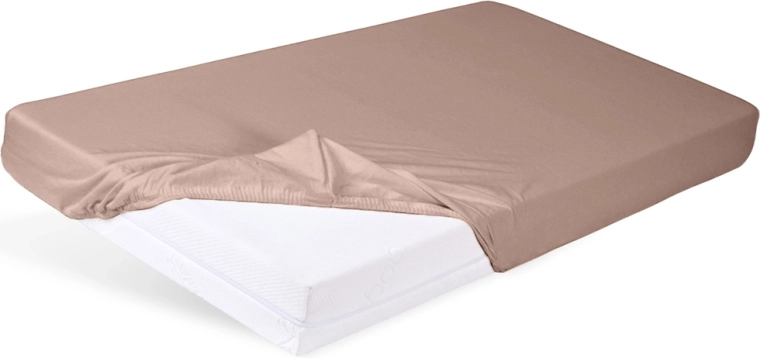 Babymatex fitted jersey cot sheet 60 × 120 cm ecru (ivory) – light brown