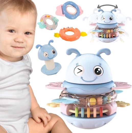 Woopie Sensory Baby Rattle and Teether Bee 2-in-1