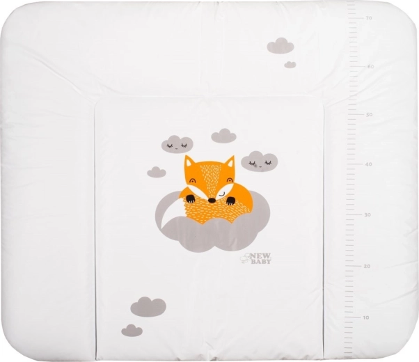 Мека подложка за повиване NEW BABY Лисичка 85 × 70 см, бяла