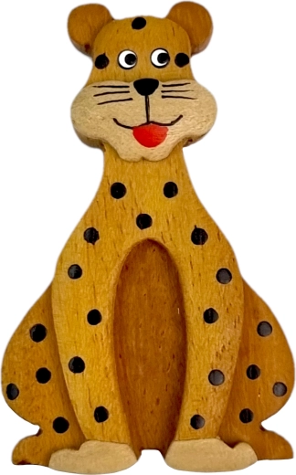 Wooden Leopard Magnet – Large