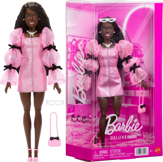 Mattel Barbie Deluxe Style модна кукла в розово-черен аутфит с аксесоари