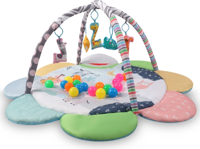 TinyMini educational play mat 2in1 flower Zoo