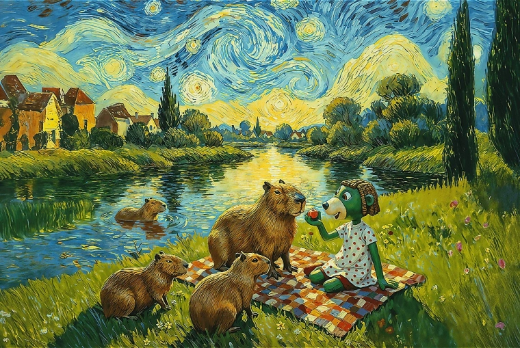 Trefl puzzle feeding capybaras – 100 pieces