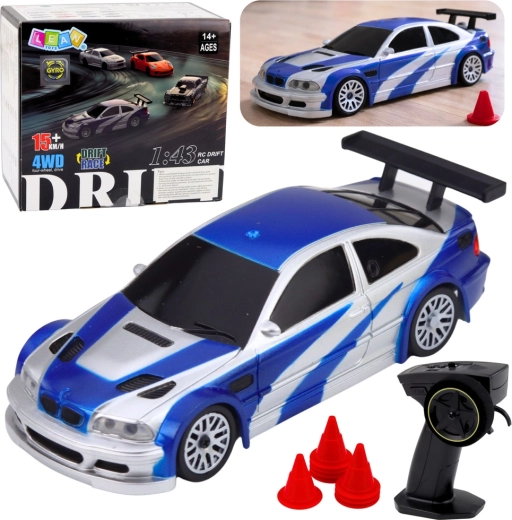 RC дрифт кола E46 4WD 1:43 с конуси