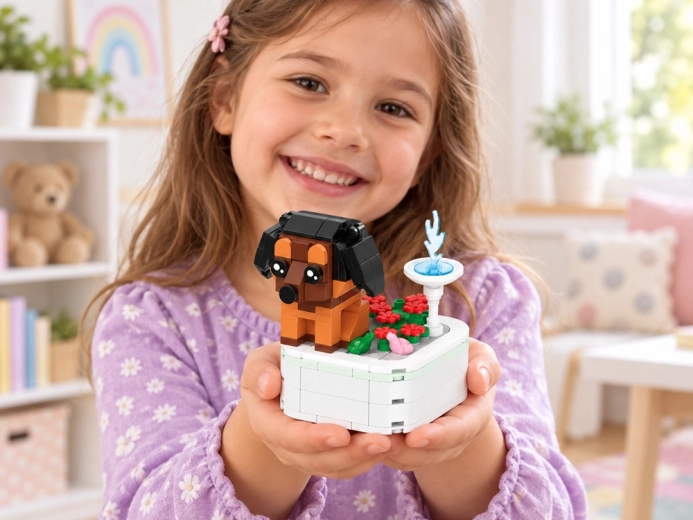 Cute brick-built badger