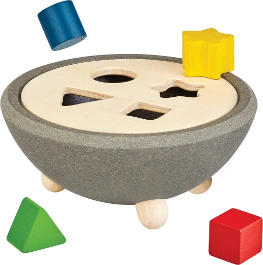 PlanToys дървена вкладачка – сортиране на форми (по-сложни форми)