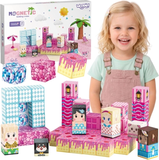 Woopie magnetic blocks – 3D magnetic cubes 59 pcs