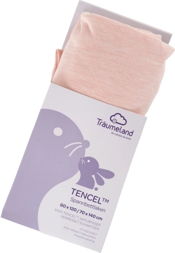 Träumeland напасващ се чаршаф Tencel uni rose smoke